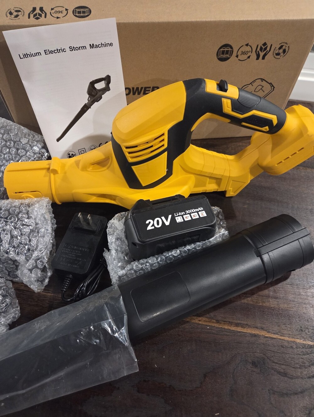 20V Cordless Leaf Blower Handheld with 2 Batteries & Charger